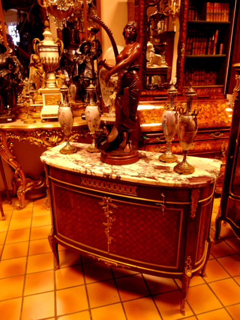 Demi Lune Cabinet Signed Haentges Freres Paris 19th Century