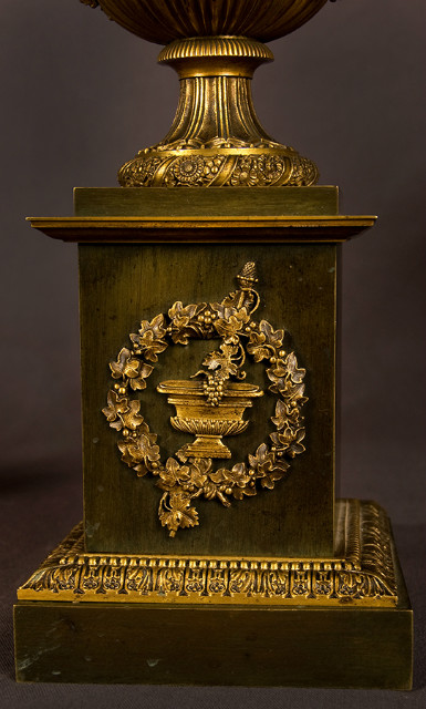 Pair of Empire candelabra and urns