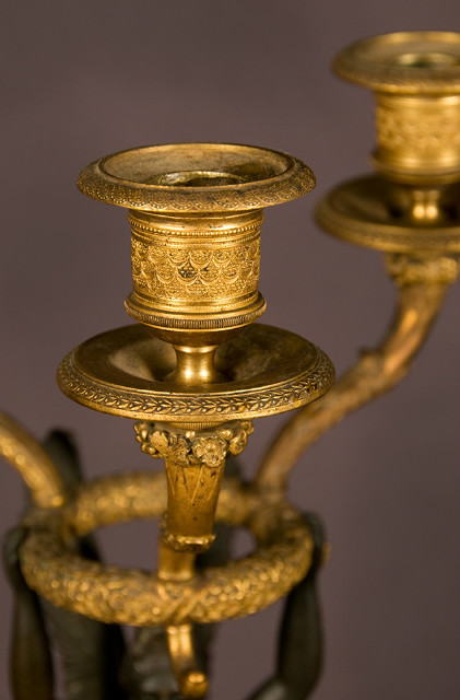 Pair of Empire candelabra and urns