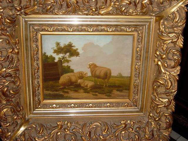 signed Arthur de Waerhert (1881-1944) pendant painting: Sheep