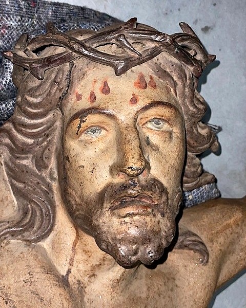 A life size cast iron Jesus Christ