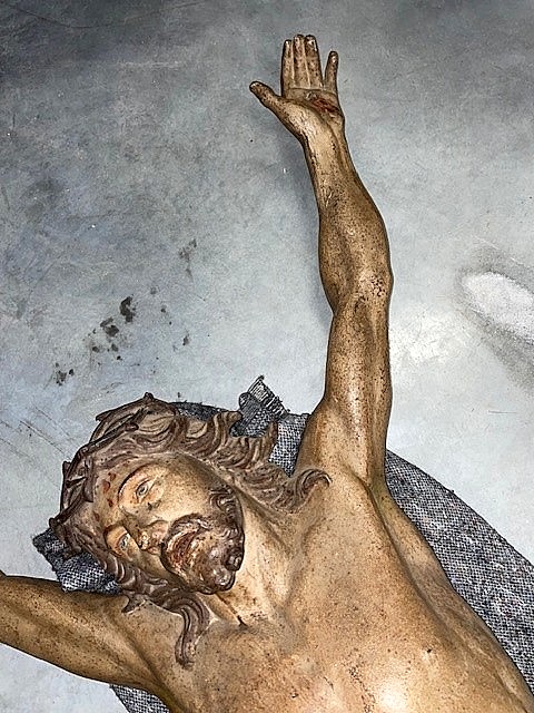 A life size cast iron Jesus Christ