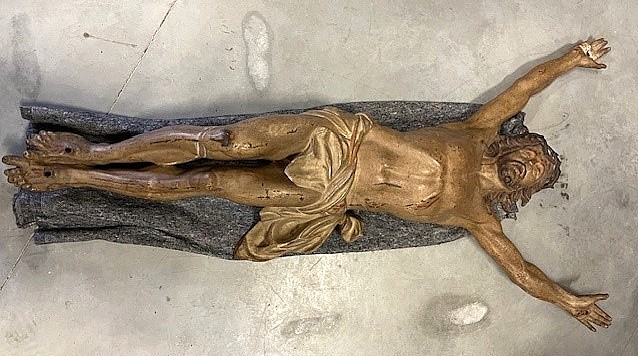 A life size cast iron Jesus Christ