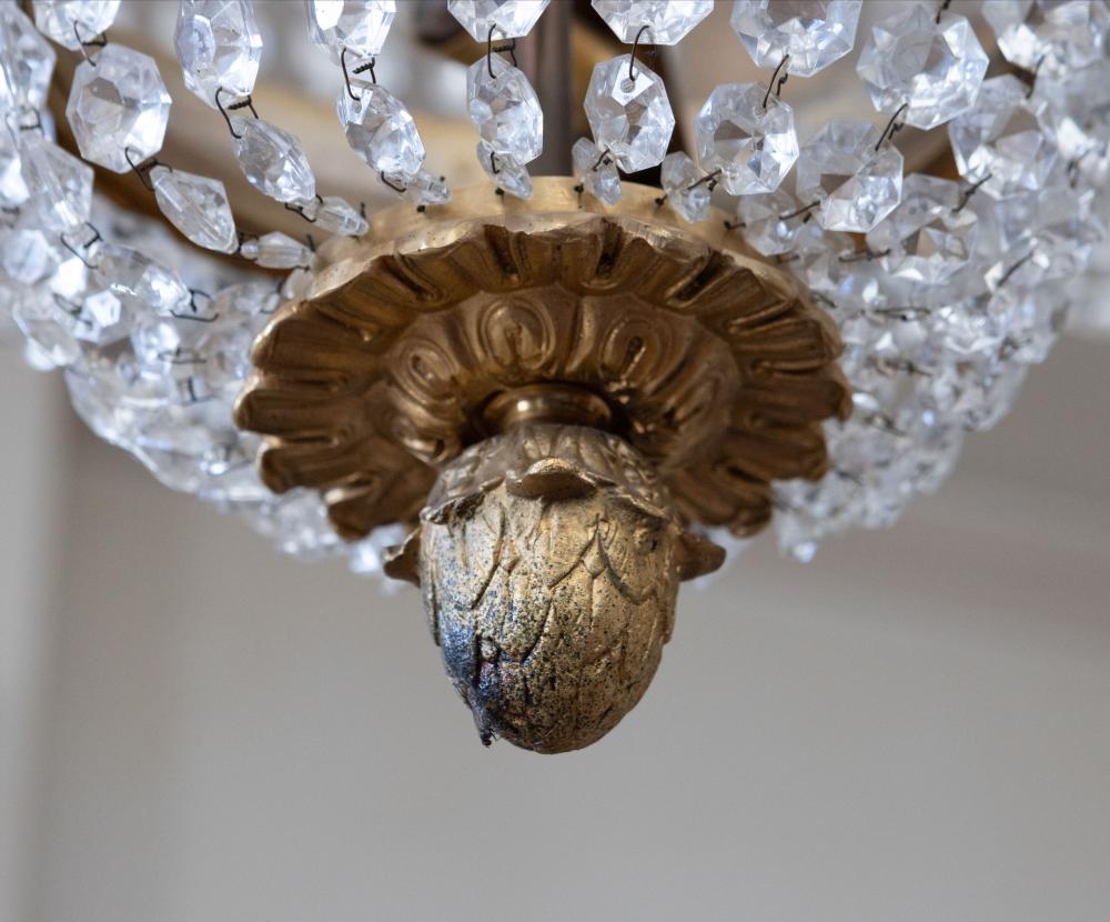 A palatial pair of crystal and bronze 
