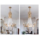 A palatial pair of crystal and bronze 