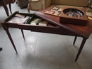 Antique Game Table France Louis XVI style Mahogany Parquetry bronze Mounts