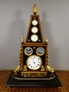 Antique Obelisk Clock with Calendar central seconds and a Musical movement in the base. Signed and dated on the dial Joseph Gouget à la Ferriere sur Risle 1880