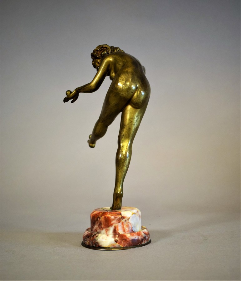 Art Deco Bronze Statue Juggler signed  CLJR COLINET Brussels 1880-1950