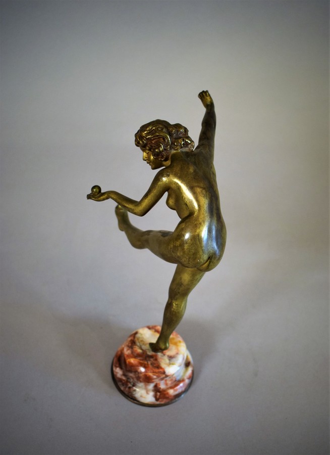 Art Deco Bronze Statue Juggler signed  CLJR COLINET Brussels 1880-1950