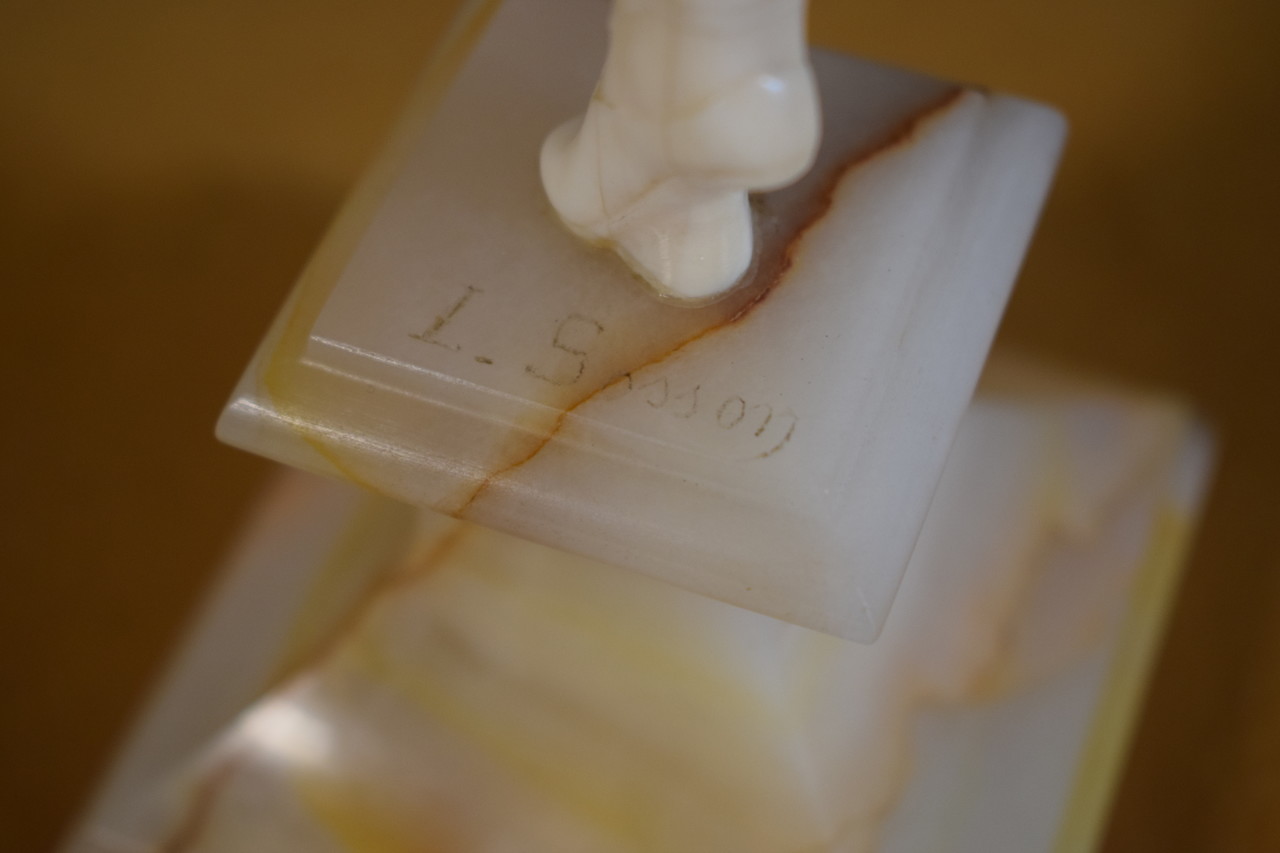 Art Nouveau Patinated Bronze and Ivory Statue of a Ballet Dancer signed L. Sosson