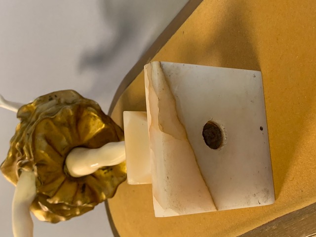 Art Nouveau Patinated Bronze and Ivory Statue of a Ballet Dancer signed L. Sosson