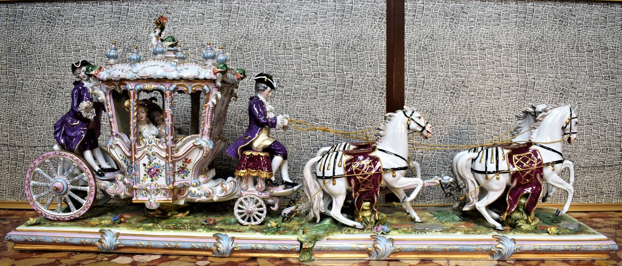 Carriage Volkstedt Thuringen Porcelain early 20th century