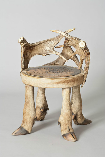 Chair with Moose Antlers and Feet