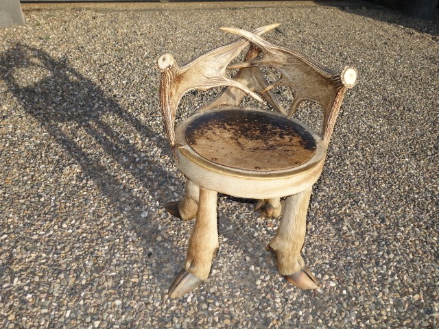 Chair with Moose Antlers and Feet