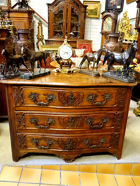 Antique Louis XV French Provincial Walnut Chest, Commode