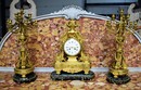 Clock Garniture Ormolu signed Drechsler Paris ca. 1860