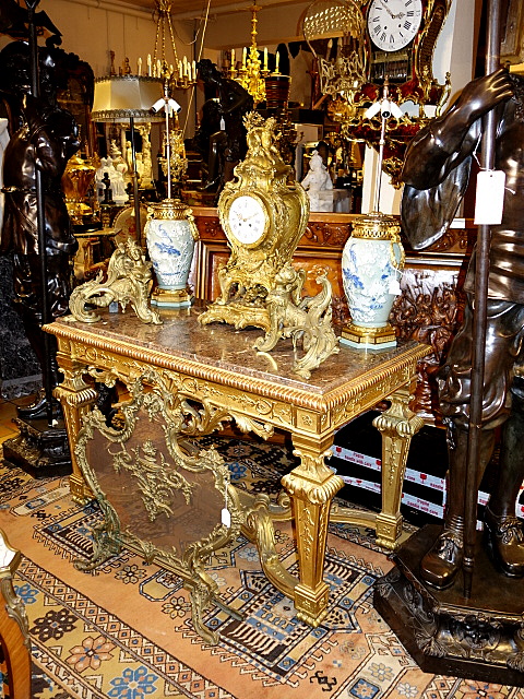 Console Centre Table Giltwood Marble Top