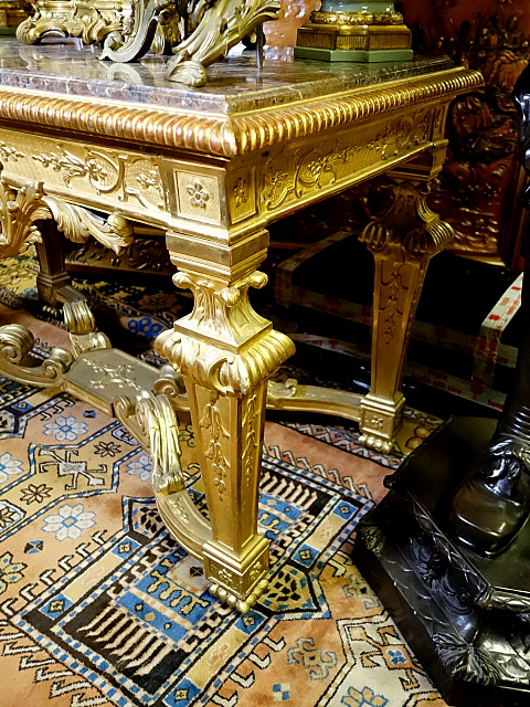 Console Centre Table Giltwood Marble Top