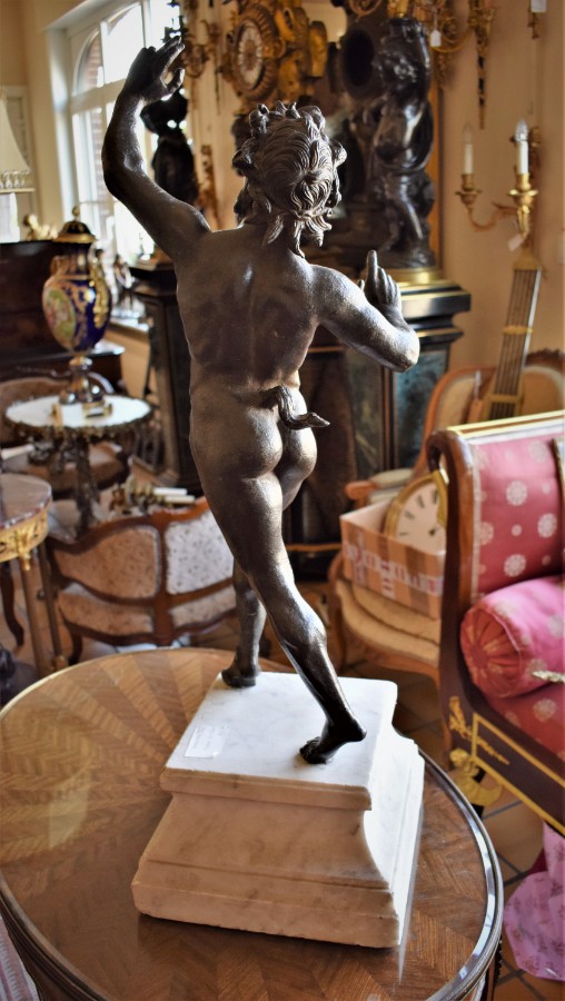 Dancing Faun Bronze Sculpture after a Roman Model from Pompeii 