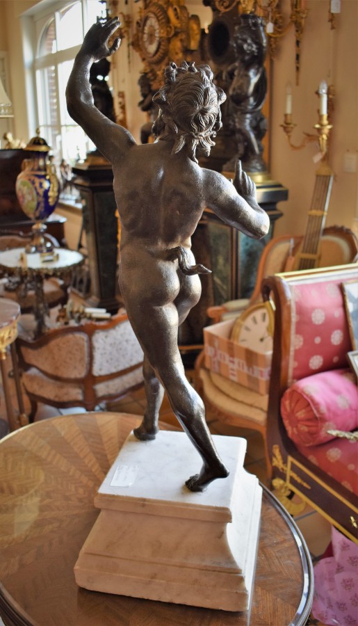 Dancing Faun Bronze Sculpture after a Roman Model from Pompeii 