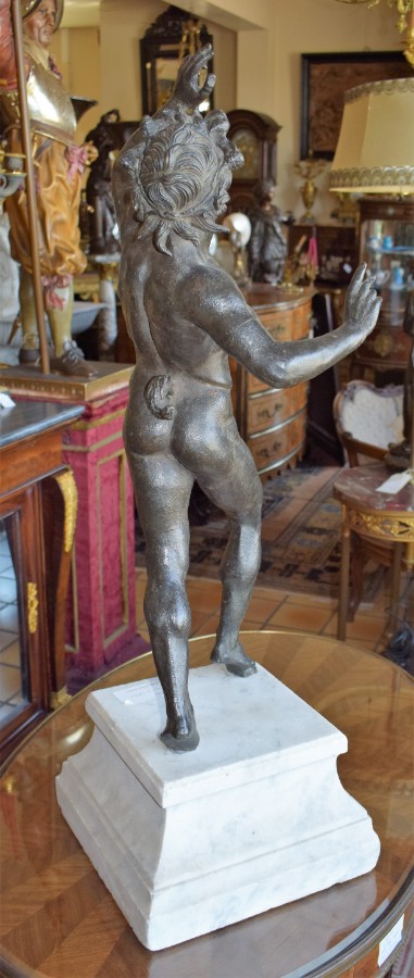 Dancing Faun Bronze Sculpture after a Roman Model from Pompeii 