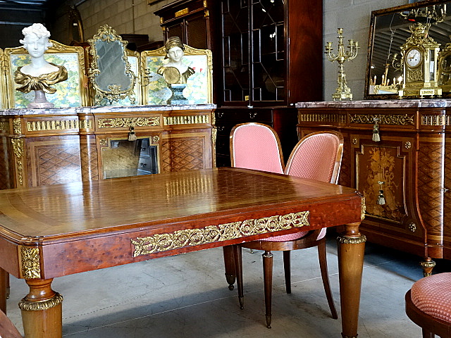 Dining Suite the two cabinets made after the model by Riesener Louis XVI style France 