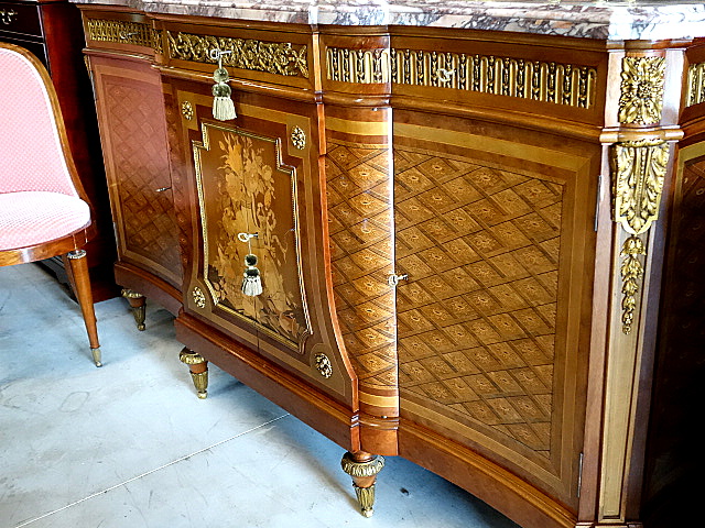 Dining Suite the two cabinets made after the model by Riesener Louis XVI style France 