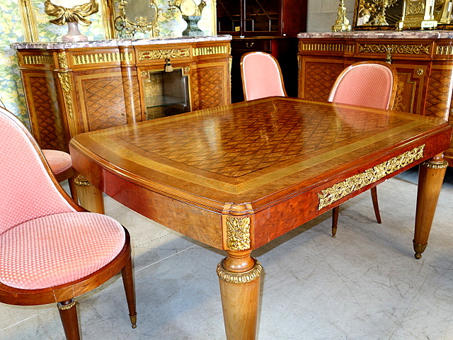 Dining Suite the two cabinets made after the model by Riesener Louis XVI style France 