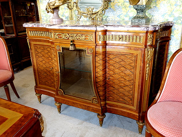 Dining Suite the two cabinets made after the model by Riesener Louis XVI style France 