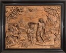 Flemish 17th century relief of the  baptism of Christ 