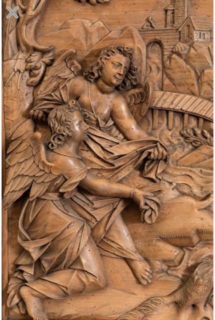 Flemish 17th century relief of the  baptism of Christ 