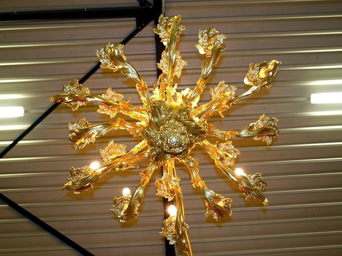 Gilt bronze rococco chandelier