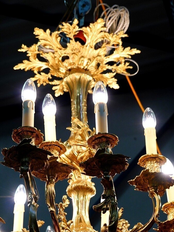 Gilt bronze rococco chandelier