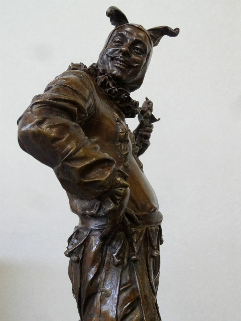 Harlequin bronze sculpture by Jozef Willems (1845-1910) Cire Perdue Compagnie des Bronzes Bruxelles