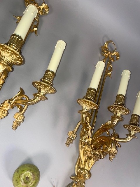 Large pair of Louis XVI sconces