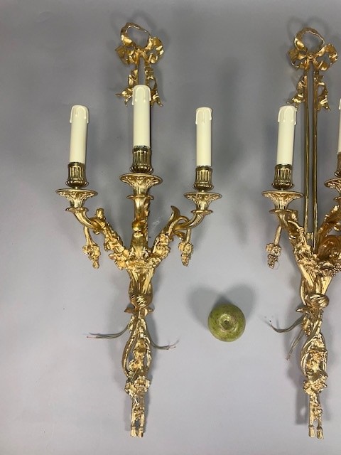 Large pair of Louis XVI sconces