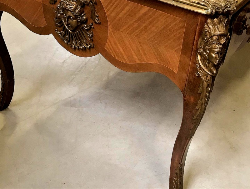 Library Office Furniture Set Desk Chair and Pair of Bookcases France Regence Style early 20th century