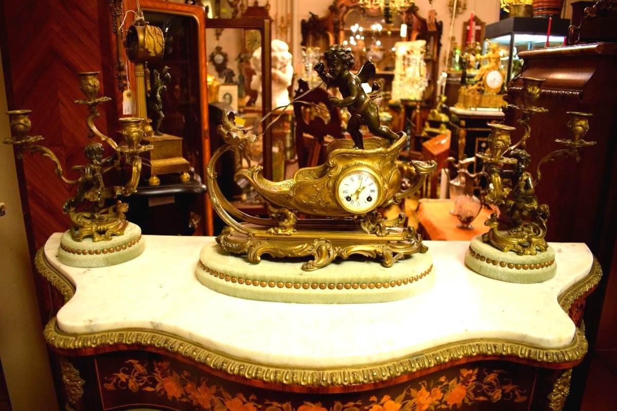 Louis XV clockset attributed to François Linke 