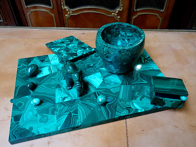 Malachite desk set