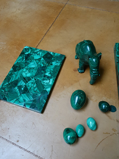 Malachite desk set