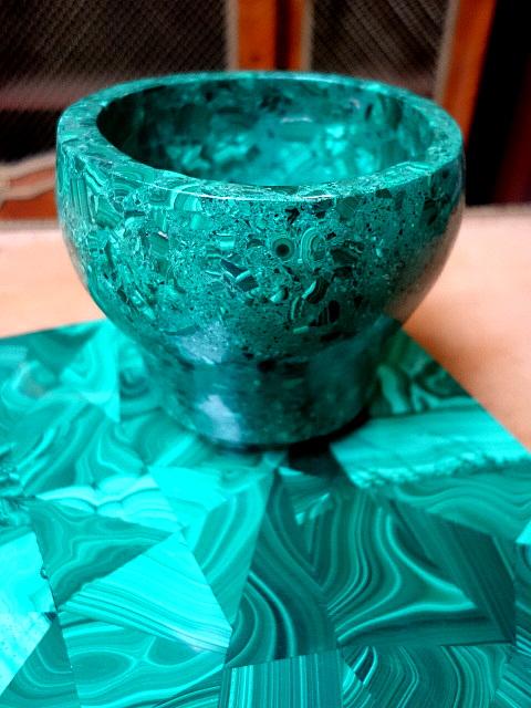 Malachite desk set