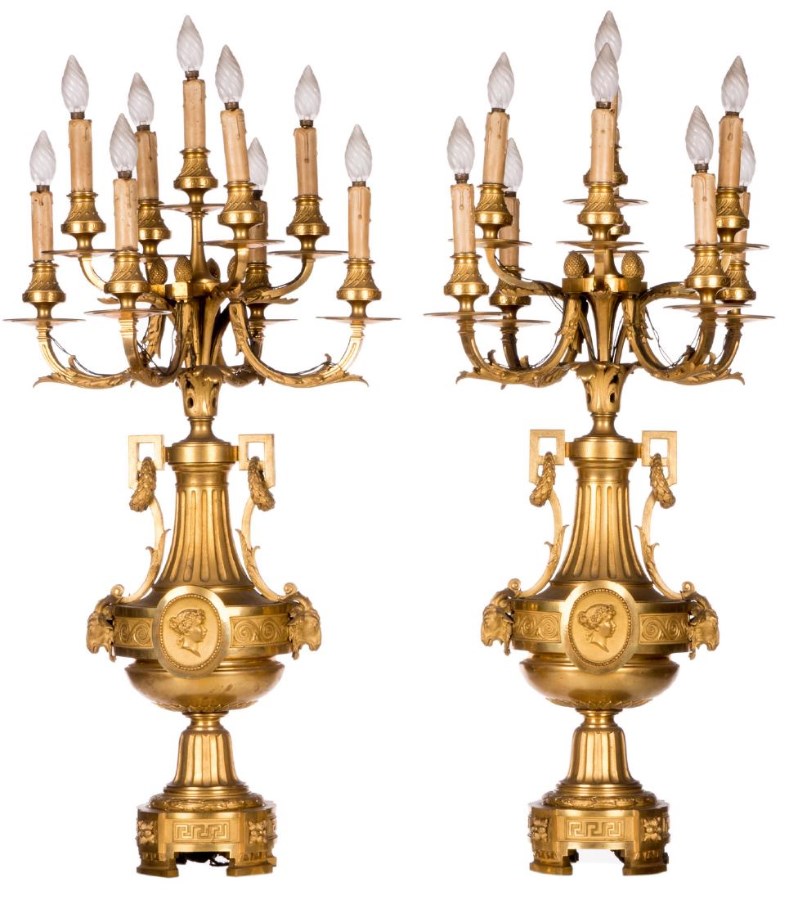 Mantel Clock Garniture Ormolu Louis XVI with Putti Neo-Classical Style France 19th Century Napoleon III period