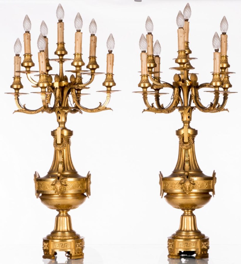 Mantel Clock Garniture Ormolu Louis XVI with Putti Neo-Classical Style France 19th Century Napoleon III period