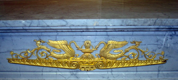 Marble Fire Mantle Empire Style Bronze Mounts France 19th Century