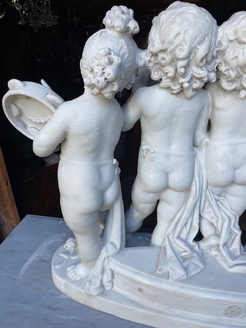 marble group depicting five putti musicians 