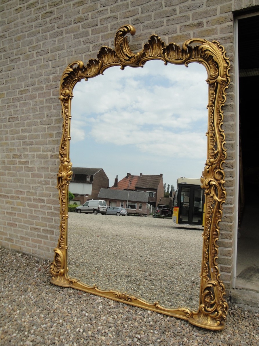 Mirror Giltwood Baroque Louis Xv Style, Large Size Mirror
