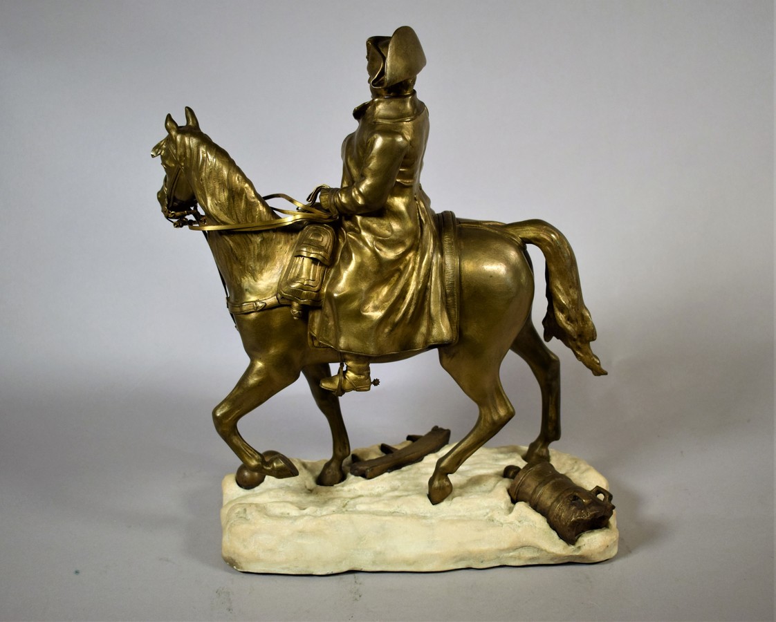 Napoleon on Horseback Bronze Statue signed Gregoire (Jean Louis Gregoire France 1840-1890)
