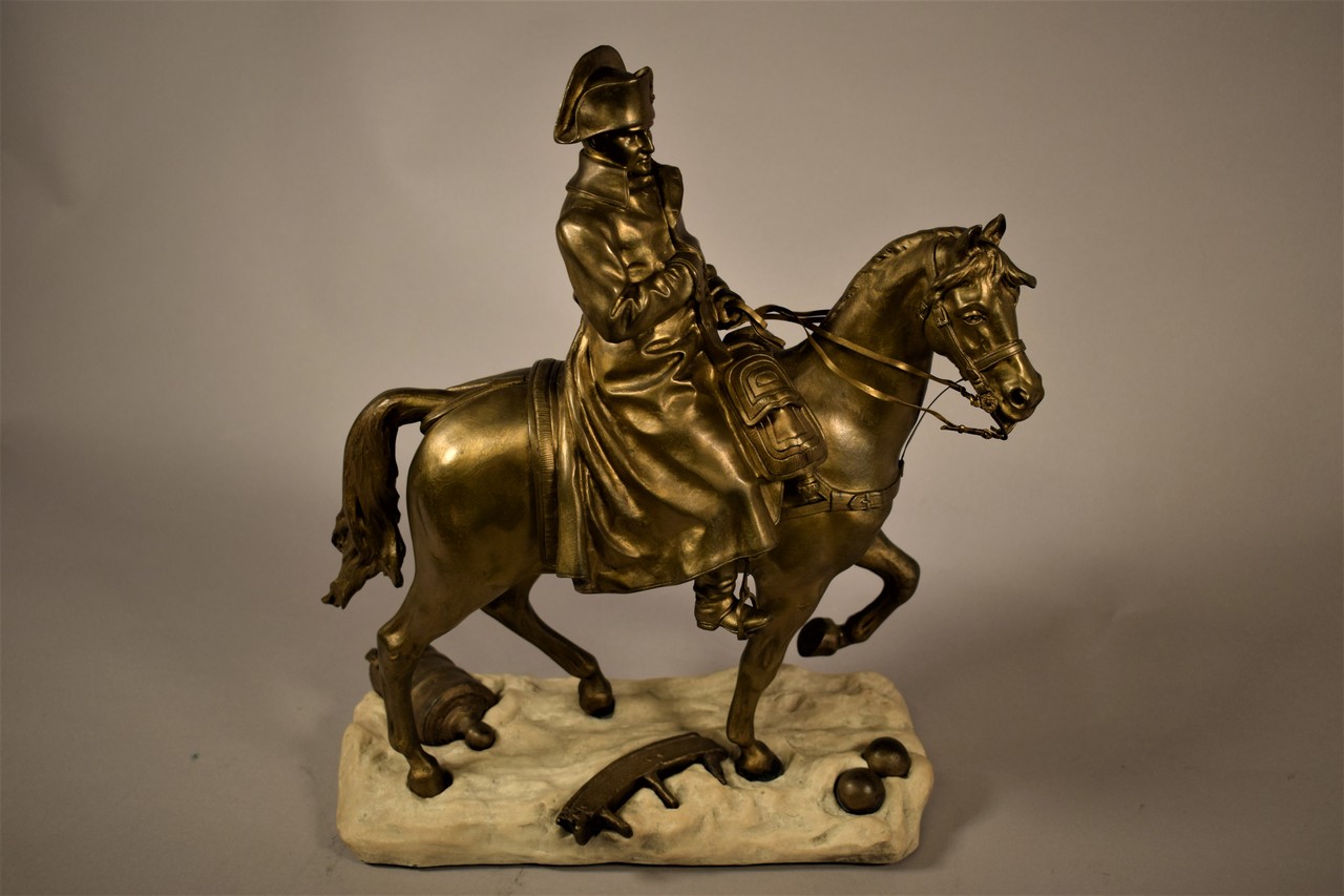 Napoleon on Horseback Bronze Statue signed Gregoire (Jean Louis Gregoire France 1840-1890)
