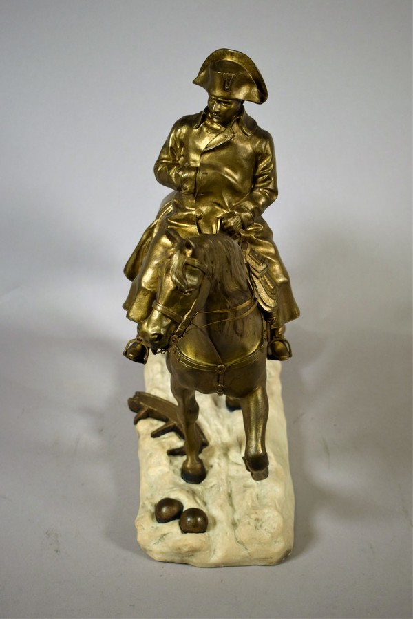 Napoleon on Horseback Bronze Statue signed Gregoire (Jean Louis Gregoire France 1840-1890)