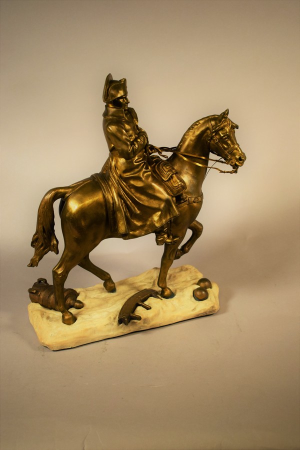 Napoleon on Horseback Bronze Statue signed Gregoire (Jean Louis Gregoire France 1840-1890)